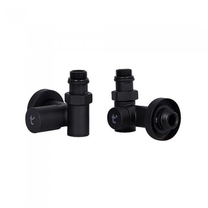 Комплект кранов Thermo Alliance Standart 1/2" черный, для полотенцесушителя угловой SF395W15HEB