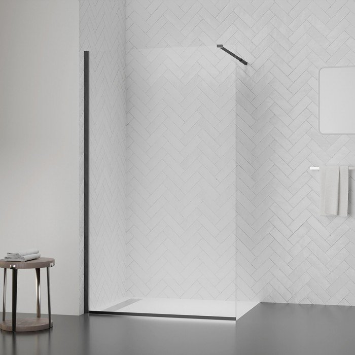 Душова перегородка Qtap Walk-In Standard BLM209.C8 90х200 см, скло Clear 8 мм, покриття CalcLess