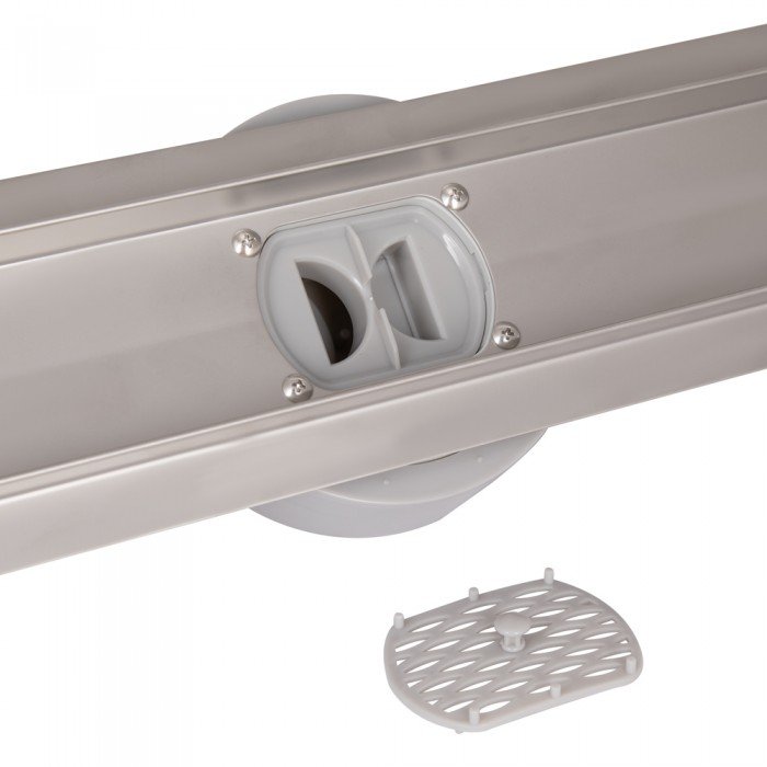 Линейный трап Qtap Scorpio FA700 из нержавеющей стали (поворотный сифон/сухой затвор) 700 мм