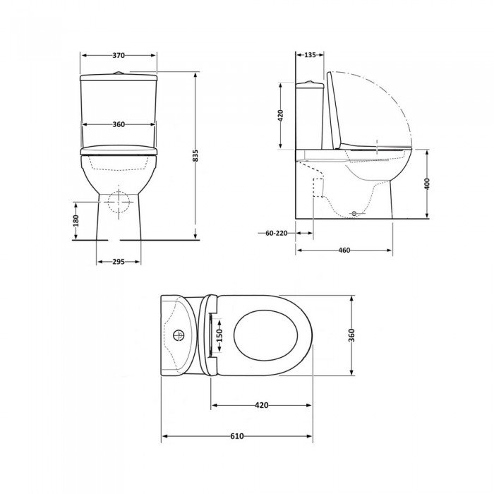 Унитаз-компакт Qtap Robin Ultra Quiet безободковый с сиденьем Soft-close QT13226089AW Унитаз-компакт Qtap Robin Ultra Quiet безободковый с сиденьем Soft-close QT13226089AW