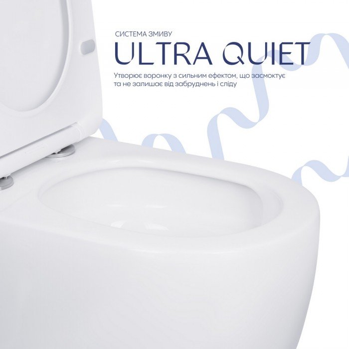 Унитаз-компакт Qtap Robin Ultra Quiet безободковый с сиденьем Soft-close QT13226089AW Унитаз-компакт Qtap Robin Ultra Quiet безободковый с сиденьем Soft-close QT13226089AW
