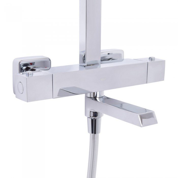 Душевая система универсальная Qtap Swan Cascada термостатическая на три потребителя (с изливом) QTSWA112CRM45902 Chrome