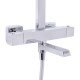 Душевая система универсальная Qtap Swan Cascada термостатическая на три потребителя (с изливом) QTSWA112CRM45902 Chrome