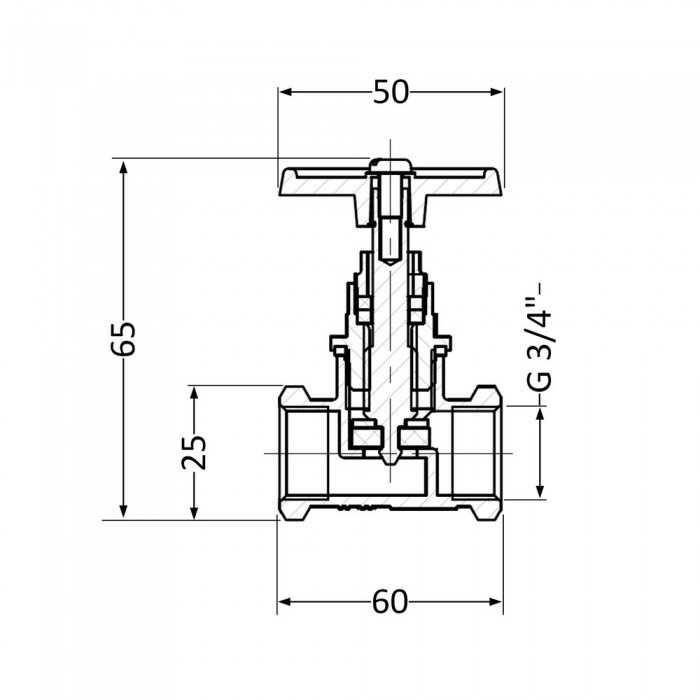 Вентиль латунный SD 20х3/4" ВР (YA)