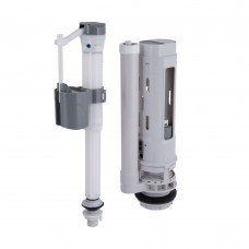 Qtap HY2 (Kalao)  комплект арматуры для бачка унитаза с двойной круглой кнопкой смыва 4,8 см и клапаном нижней подачи воды, 3/6L CHR