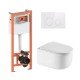 Готове рішення Qtap для ванної кімнати: підвісний унітаз Taurus Ultra Quiet 490x360x380 + комплект інсталяції Nest 4 в 1 (кругла клавіша White)
