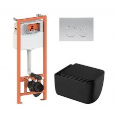 Готовое решение Qtap для ванной комнаты: подвесной унитаз Gemini Ultra Quiet 530х365х373 + комплект инсталляции Nest 4 в 1 (круглая клавиша Satin) Готовое решение Qtap для ванной комнаты: подвесной унитаз Gemini Ultra Quiet 530х365х373 + комплект инсталляции Nest 4 в 1 (круглая клавиша Satin)