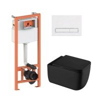 Готовое решение Qtap для ванной комнаты: подвесной унитаз Gemini Ultra Quiet 530х365х373 + комплект инсталляции Nest 4 в 1 (линейная клавиша White Готовое решение Qtap для ванной комнаты: подвесной унитаз Gemini Ultra Quiet 530х365х373 + комплект инсталляции Nest 4 в 1 (линейная клавиша White
