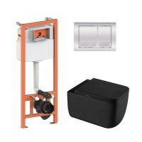 Готовое решение Qtap для ванной комнаты: подвесной унитаз Gemini Ultra Quiet 530х365х373 + комплект инсталляции Nest 4 в 1 (квадратная клавиша Chrome) Готовое решение Qtap для ванной комнаты: подвесной унитаз Gemini Ultra Quiet 530х365х373 + комплект инсталляции Nest 4 в 1 (квадратная клавиша Chrome)