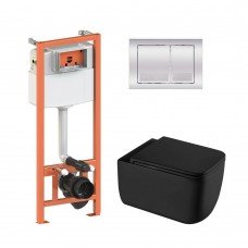 Готовое решение Qtap для ванной комнаты: подвесной унитаз Gemini Ultra Quiet 530х365х373 + комплект инсталляции Nest 4 в 1 (квадратная клавиша Chrome) Готовое решение Qtap для ванной комнаты: подвесной унитаз Gemini Ultra Quiet 530х365х373 + комплект инсталляции Nest 4 в 1 (квадратная клавиша Chrome)