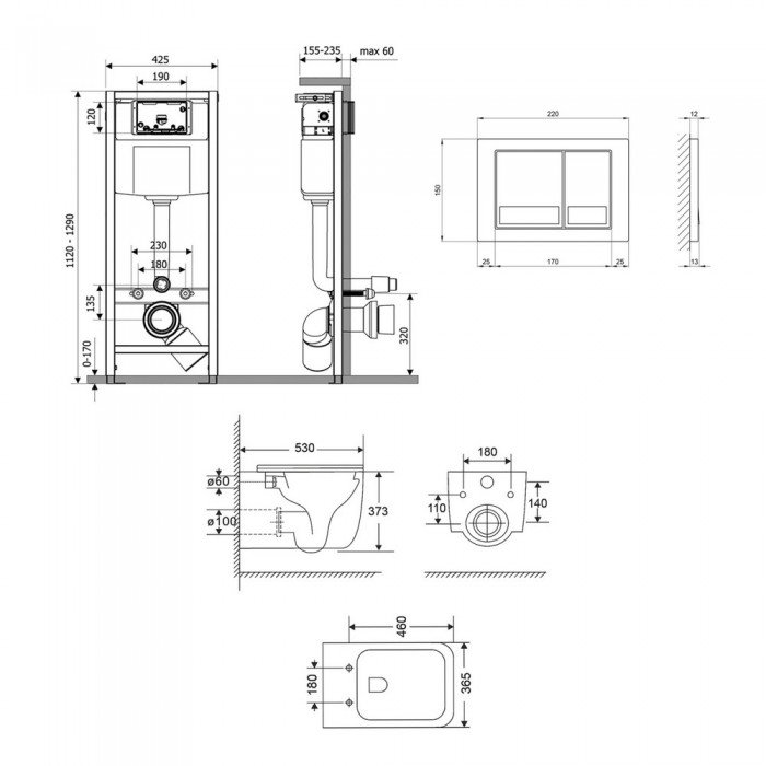 Готовое решение Qtap для ванной комнаты: подвесной унитаз Gemini Ultra Quiet 530х365х373 + комплект инсталляции Nest 4 в 1 (квадратная клавиша Chrome) Готовое решение Qtap для ванной комнаты: подвесной унитаз Gemini Ultra Quiet 530х365х373 + комплект инсталляции Nest 4 в 1 (квадратная клавиша Chrome)