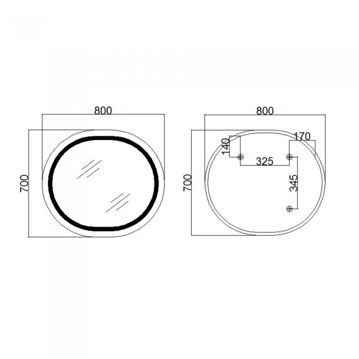 Зеркало Qtap Gemini 800х700 с LED-подсветкой Touch, с антизапотеванием, с диммером, рег. темп. цвета (3000-6500K) Reverse QT2578R8070
