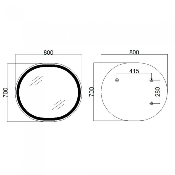 Зеркало Qtap Gemini 800х700 с LED-подсветкой Touch, с антизапотеванием, с диммером, рег. темп. цвета (3000-6500K) Reverse QT2578R8071W