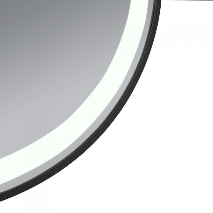 Зеркало Qtap Gemini 800х700 с LED-подсветкой Touch, с антизапотеванием, с диммером, рег. темп. цвета (3000-6500K) Reverse QT2578R8072B