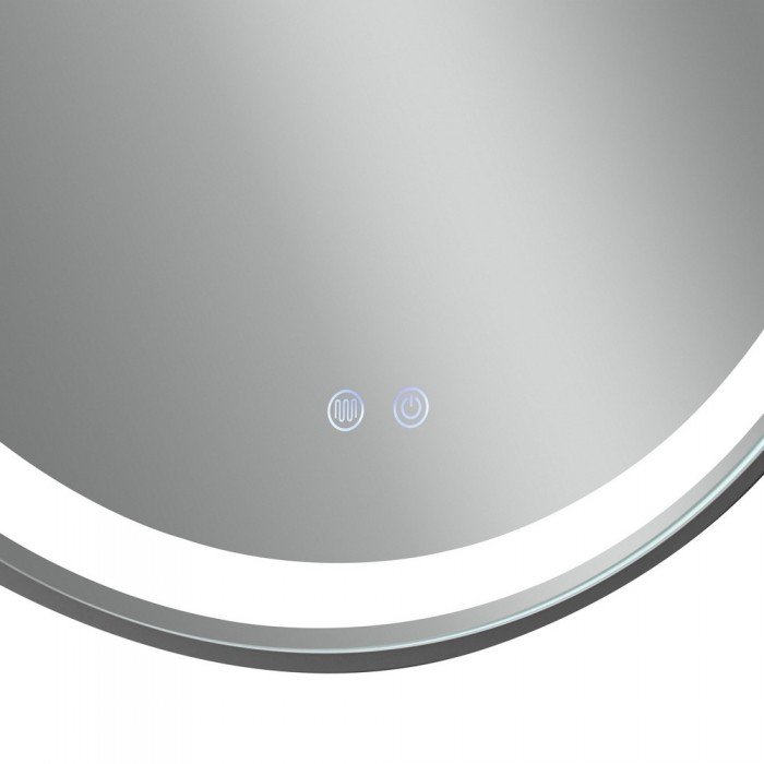 Зеркало Qtap Gemini 800х700 с LED-подсветкой Touch, с антизапотеванием, с диммером, рег. темп. цвета (3000-6500K) Reverse QT2578R8072B