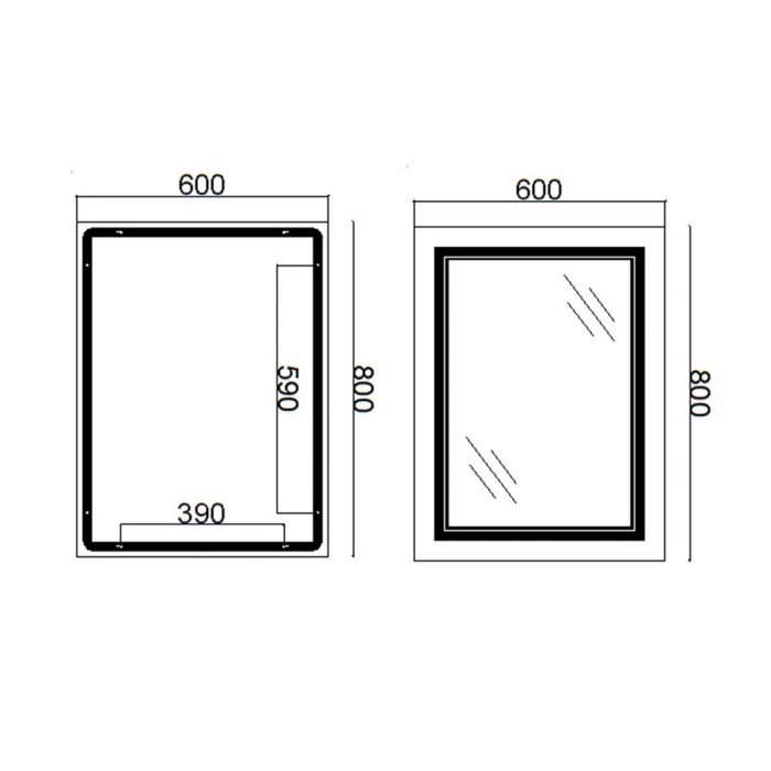Зеркало Qtap Cardinal 600х800 с LED-подсветкой Touch, с антизапотеванием, с диммером, рег. темп. цвета (3000-6500K) QT0478C6080