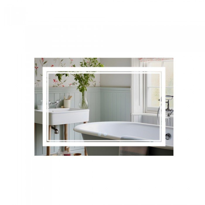 Зеркало Qtap Cardinal 1200х800 с LED-подсветкой Touch, с антизапотеванием, с диммером, рег. темп. цвета (3000-6500K) QT0478C12080