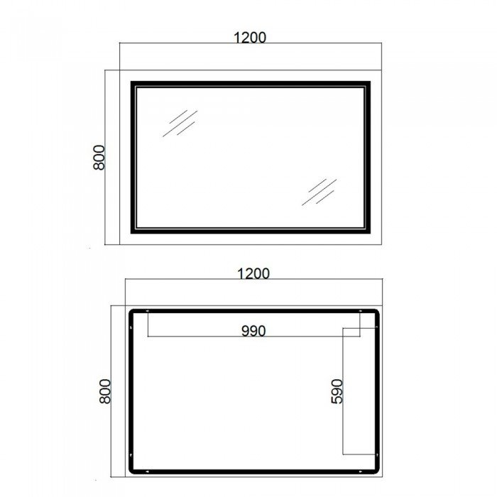 Зеркало Qtap Cardinal 1200х800 с LED-подсветкой Touch, с антизапотеванием, с диммером, рег. темп. цвета (3000-6500K) QT0478C12080