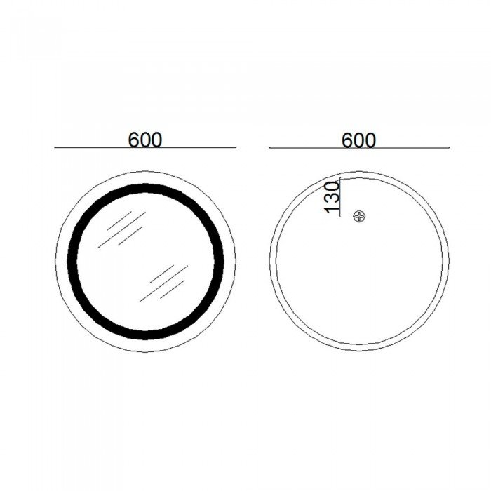 Зеркало Lidz Aria R600 с LED-подсветкой Touch, с антизапотеванием, с диммером, рег. яркости LD78LR600