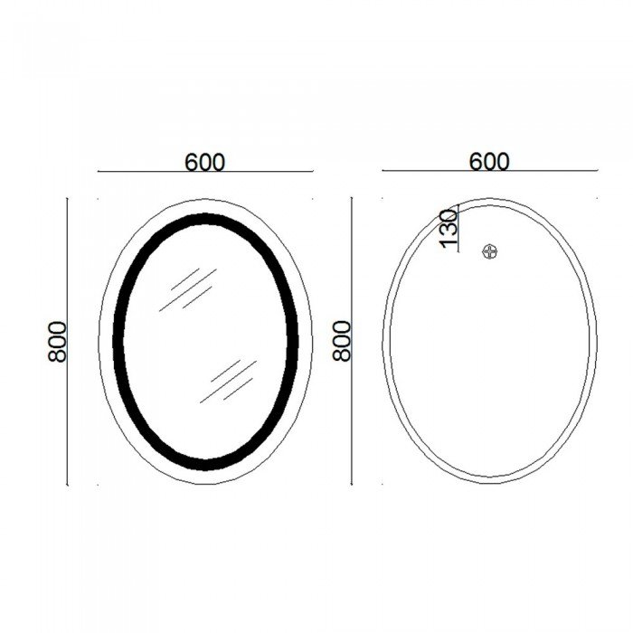 Зеркало Lidz Vida 800х600 с LED-подсветкой Touch, с антизапотеванием, с диммером, рег. яркости LD78LF6080