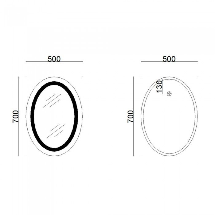 Зеркало Lidz Vida 700х500 с LED-подсветкой Touch, с антизапотеванием, с диммером, рег. яркости LD78LF5070