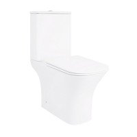 Унитаз-компакт Qtap Presto Quadro безободковый с сиденьем Soft-close QT24221215AW