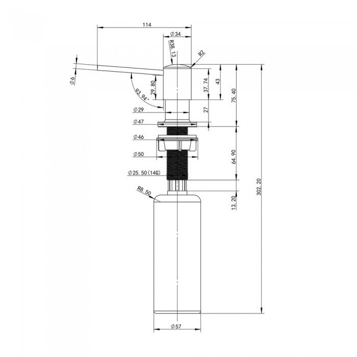 Дозатор для миючого засобу Lidz LK118 круглий Brushed Steel (LDLK118BRU46400)