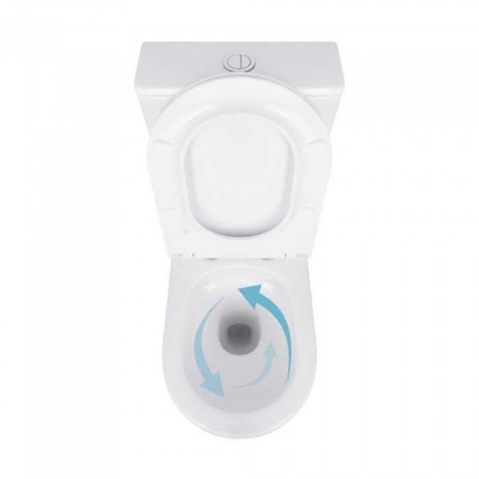 Унітаз підлоговий Qtap Robin New Ultra Quiet безобідковий з сидінням Soft-close WHITE QT13226083AW