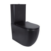 Унітаз підлоговий Qtap Robin Ultra Quiet безобідковий з сидінням Soft-close MATT BLACK QT13226083AMB Унітаз підлоговий Qtap Robin Ultra Quiet безобідковий з сидінням Soft-close MATT BLACK QT13226083AMB