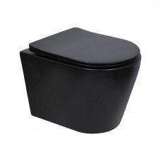 Унитаз подвесной Qtap Scorpio Ultra Quiet с сиденьем с сиденьем Soft-Close MATT BLACK QT14332380AMB Унитаз подвесной Qtap Scorpio Ultra Quiet с сиденьем с сиденьем Soft-Close MATT BLACK QT14332380AMB