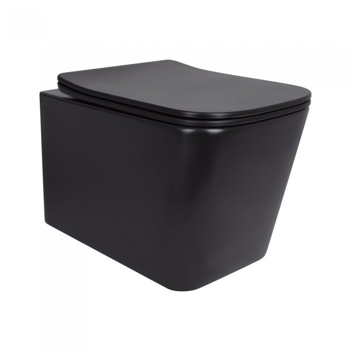 Унітаз підвісний Qtap Tern New Ultra Quiet безобідковий з сидінням Soft-close MATT BLACK QT17332303ASMB Унітаз підвісний Qtap Tern New Ultra Quiet безобідковий з сидінням Soft-close MATT BLACK QT17332303ASMB