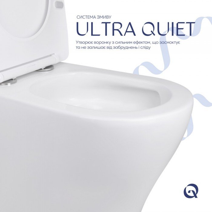 Унитаз напольный Qtap Virgo Ultra Quiet безободковый с сиденьем Soft-Close WHITE QT18226092AW Унитаз напольный Qtap Virgo Ultra Quiet безободковый с сиденьем Soft-Close WHITE QT18226092AW