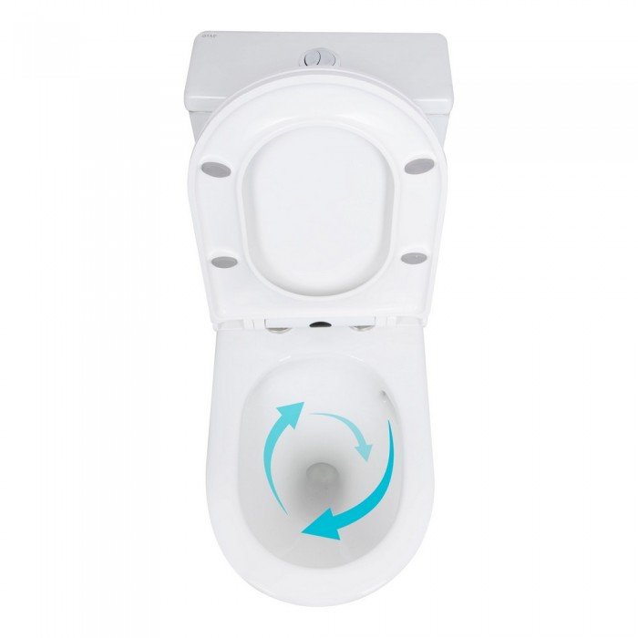 Унитаз-моноблок напольный Qtap Kolibri Ultra Quiet безободковый с сиденьем Soft-close WHITE QT10226380W Унитаз-моноблок напольный Qtap Kolibri Ultra Quiet безободковый с сиденьем Soft-close WHITE QT10226380W