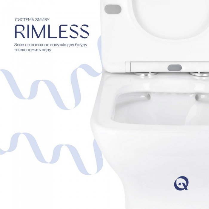 Унитаз напольный Qtap Aries Rimless безободковый с сиденьем Soft-close WHITE QT03228302W Унитаз напольный Qtap Aries Rimless безободковый с сиденьем Soft-close WHITE QT03228302W