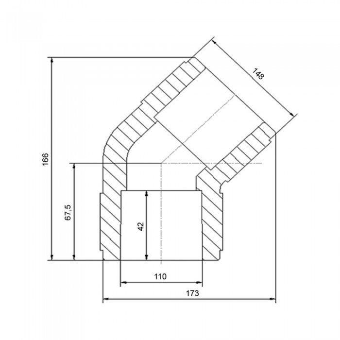 Уголок PPR Blue Ocean 110, 45°