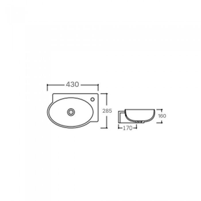 Раковина Qtap Leo 430x285x160 White QT11111008RW Раковина Qtap Leo 430x285x160 White QT11111008RW