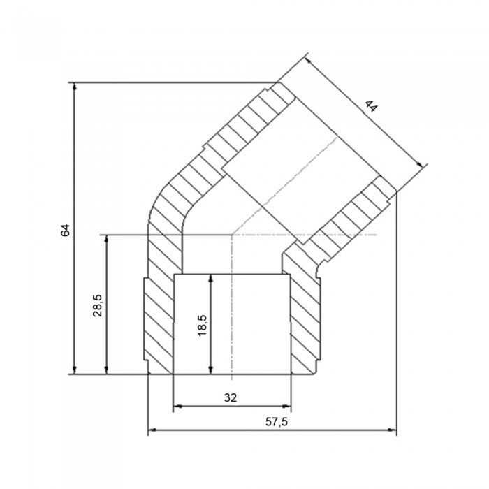 Уголок PPR Blue Ocean 32, 45°