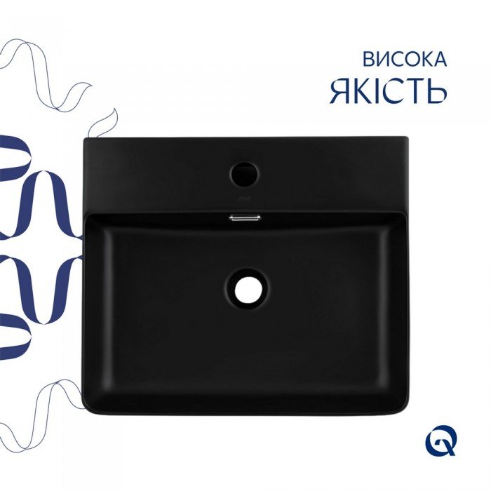 Раковина Qtap Nando LT 500х420х130 Matt black QT12116146AMB Раковина Qtap Nando LT 500х420х130 Matt black QT12116146AMB