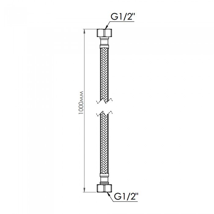 Шланг для воды Thermo Alliance Standart 100 см NYLON 1/2"x1/2" ВВ TAS387W100