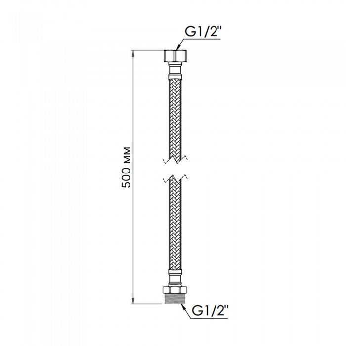 Шланг для воды Thermo Alliance Standart 50 см NYLON 1/2"x1/2" ВН TAS388W50
