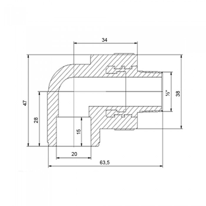 Уголок PPR Blue Ocean 20х1/2", 90° НР
