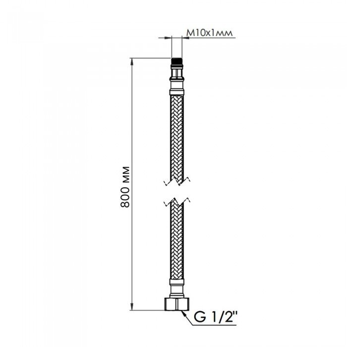 Шланг для подключения смесителя Thermo Alliance Standart (пара) 80 см NYLON M10x1/2"В TAS386W80