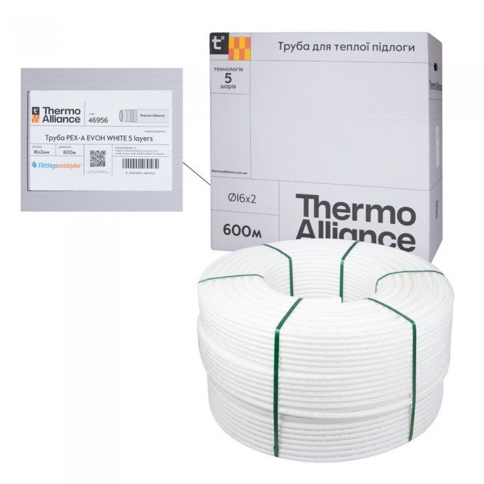 Труба Thermo Alliance PEX-A EVOH White 5 слоев 16х2 мм (600 м)