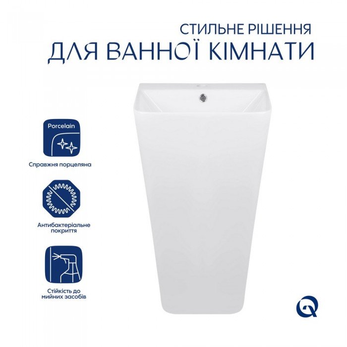 Раковина напольная моноблок Qtap Tern 440х380х830mm White QT1711G302WN