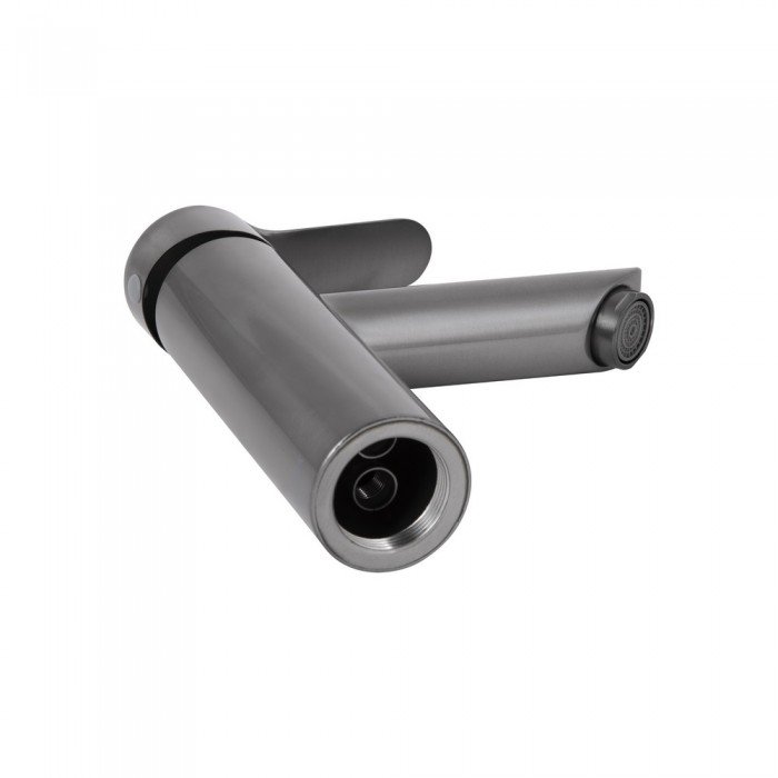 Смеситель для раковины Brinex Pure 001F низкий  Graphite BRIPUR001FGRP