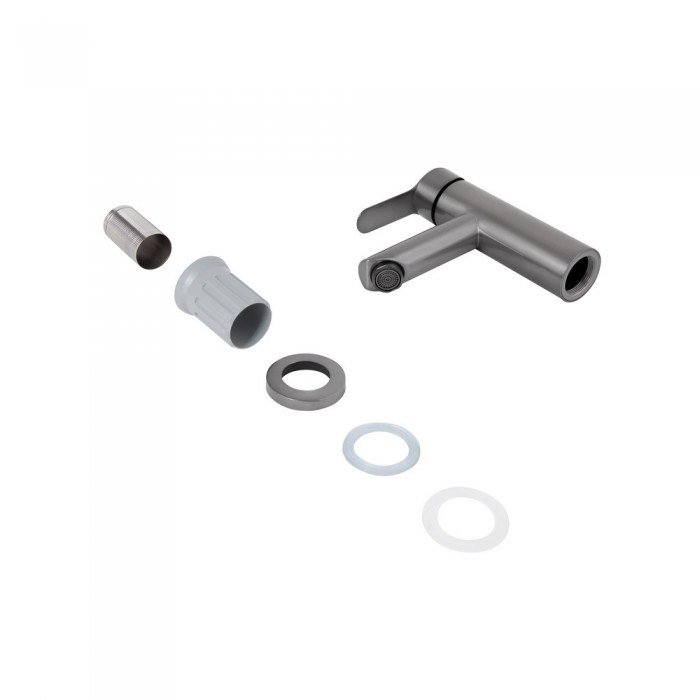 Смеситель для раковины Brinex Pure 001F низкий  Graphite BRIPUR001FGRP