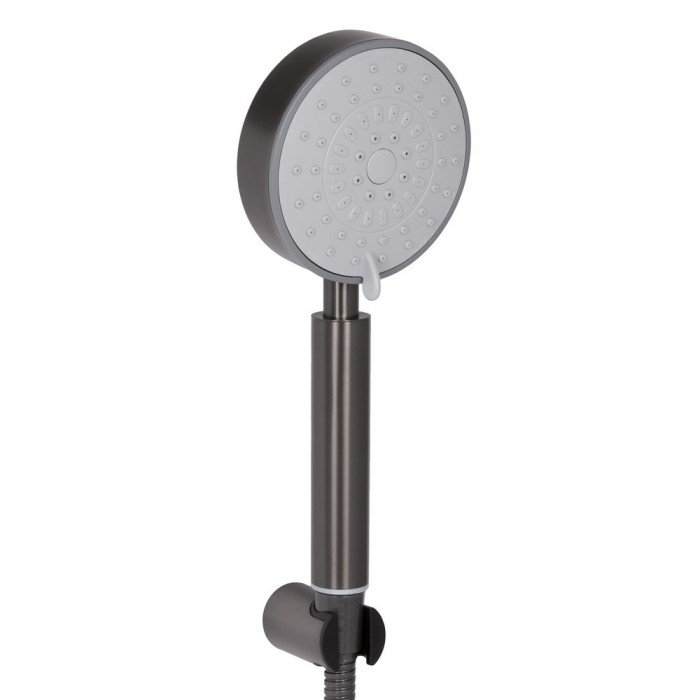 Змішувач для ванни Brinex Pure 005 з довгим поворотним виливом (з душовим гарнітуром) Graphite BRIPUR005GRP