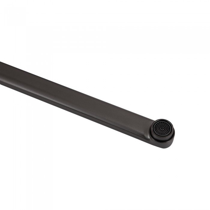 Змішувач для ванни Brinex Pure 005 з довгим поворотним виливом (з душовим гарнітуром) Graphite BRIPUR005GRP