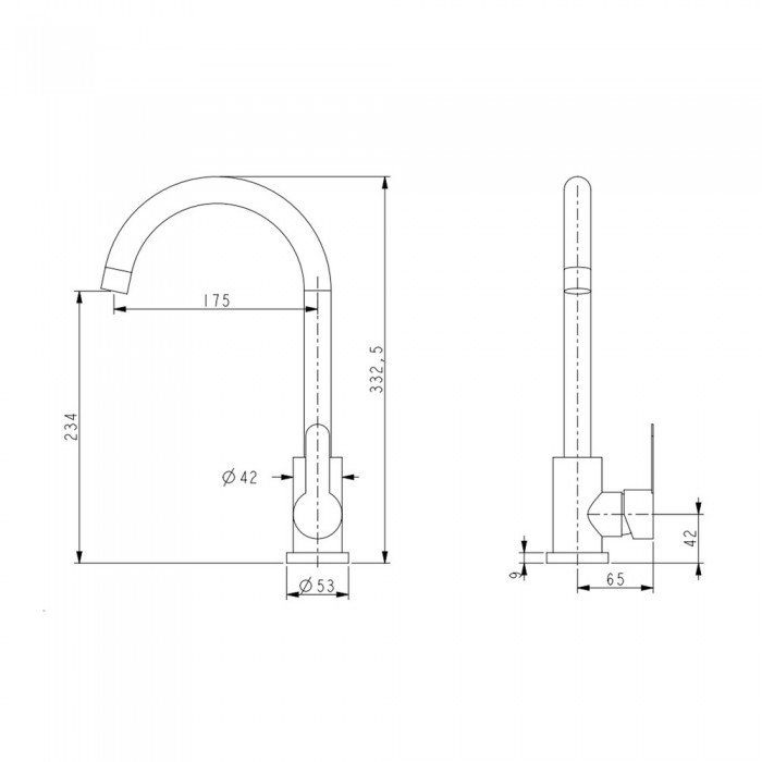 Смеситель для кухни U-образный Brinex Pure 015F U-образный  Graphite BRIPUR015FGRP Смеситель для кухни U-образный Brinex Pure 015F U-образный  Graphite BRIPUR015FGRP