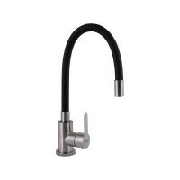 Змішувач для кухні Brinex Pure 015F3 з гнучким виливом   Nickel/Black BRIPUR015F3NKB Змішувач для кухні Brinex Pure 015F3 з гнучким виливом   Nickel/Black BRIPUR015F3NKB